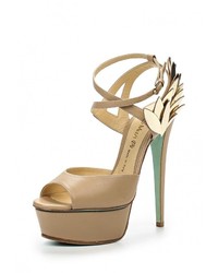 Светло-коричневые кожаные босоножки на каблуке от Nando Muzi