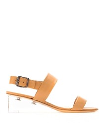 Светло-коричневые кожаные босоножки на каблуке от Ritch Erani NYFC
