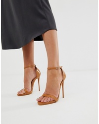 Светло-коричневые кожаные босоножки на каблуке от SIMMI Shoes