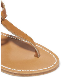 Женские светло-коричневые кожаные босоножки от K Jacques St Tropez