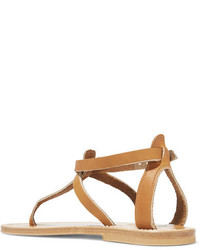 Женские светло-коричневые кожаные босоножки от K Jacques St Tropez