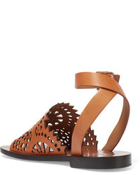 Женские светло-коричневые кожаные босоножки от Chloé