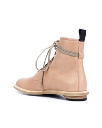 Светло-коричневые кожаные ботильоны на шнуровке от Valas