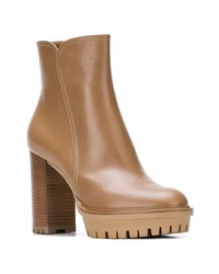 Светло-коричневые кожаные ботильоны от Gianvito Rossi