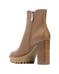 Светло-коричневые кожаные ботильоны от Gianvito Rossi