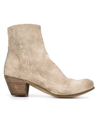 Светло-коричневые кожаные ботильоны от Officine Creative