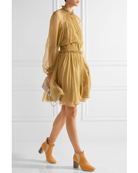 Светло-коричневые кожаные ботильоны от Chloé