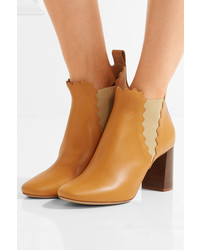 Светло-коричневые кожаные ботильоны от Chloé