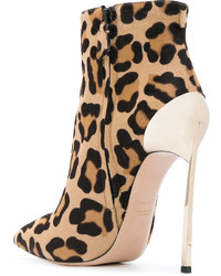 Светло-коричневые кожаные ботильоны от Casadei