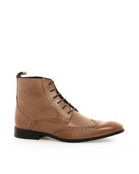 Светло-коричневые кожаные ботинки броги от Asos