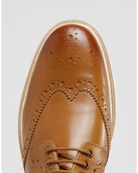 Светло-коричневые кожаные ботинки броги от Frank Wright
