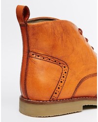 Светло-коричневые кожаные ботинки броги от Frank Wright