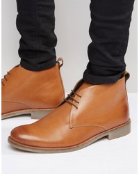 Светло-коричневые кожаные ботинки дезерты