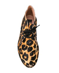 Женские светло-коричневые кожаные ботинки на шнуровке с леопардовым принтом от Golden Goose Deluxe Brand