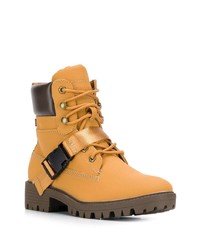 Женские светло-коричневые кожаные ботинки на шнуровке от Kendall & Kylie