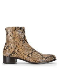 Мужские светло-коричневые кожаные ботинки челси со змеиным рисунком от N°21