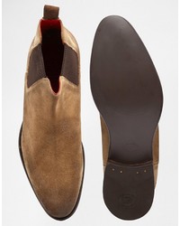 Мужские светло-коричневые кожаные ботинки челси от Base London
