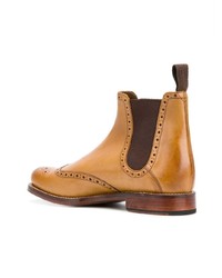 Мужские светло-коричневые кожаные ботинки челси от Grenson