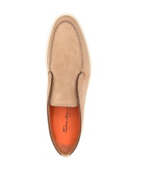 Мужские светло-коричневые кожаные ботинки челси от Santoni