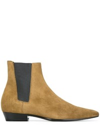 Мужские светло-коричневые кожаные ботинки челси от Saint Laurent