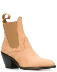 Женские светло-коричневые кожаные ботинки челси от Chloé
