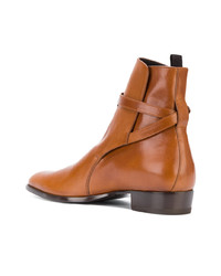 Мужские светло-коричневые кожаные ботинки челси от Saint Laurent