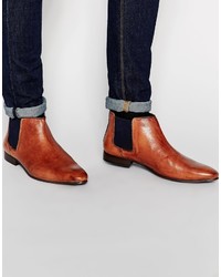Мужские светло-коричневые кожаные ботинки челси