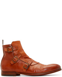 Мужские светло-коричневые кожаные ботинки от Alexander McQueen