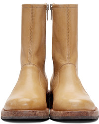 Женские светло-коричневые кожаные ботинки от Maison Margiela