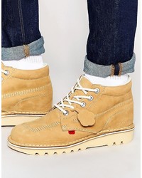 Мужские светло-коричневые кожаные ботинки от Kickers
