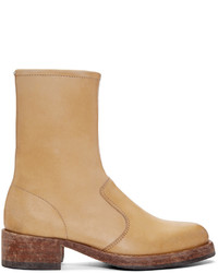 Женские светло-коричневые кожаные ботинки от Maison Margiela