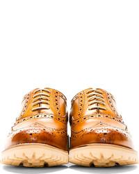 Светло-коричневые кожаные броги от Grenson