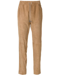 Женские светло-коричневые кожаные брюки от Fabiana Filippi