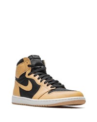 Мужские светло-коричневые кожаные высокие кеды от Jordan