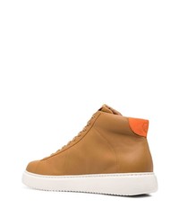 Мужские светло-коричневые кожаные высокие кеды от Camper