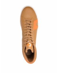 Мужские светло-коричневые кожаные высокие кеды от Camper