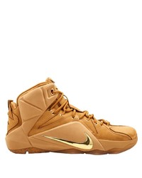 Мужские светло-коричневые кожаные высокие кеды от Nike