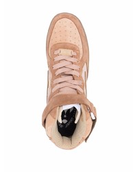 Мужские светло-коричневые кожаные высокие кеды от Enterprise Japan