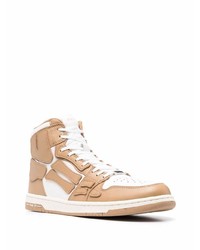 Мужские светло-коричневые кожаные высокие кеды от Amiri