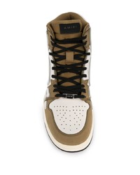 Мужские светло-коричневые кожаные высокие кеды от Amiri