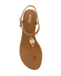 Светло-коричневые кожаные вьетнамки от Michael Kors Collection