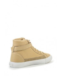 Женские светло-коричневые кожаные кеды от GUESS