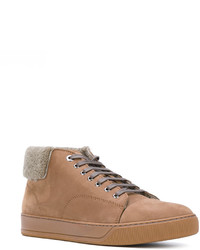 Мужские светло-коричневые кожаные кеды от Lanvin