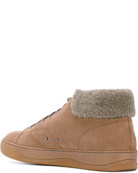 Мужские светло-коричневые кожаные кеды от Lanvin