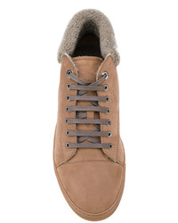 Мужские светло-коричневые кожаные кеды от Lanvin