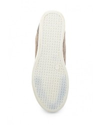 Светло-коричневые кожаные кроссовки на танкетке от Via Giulia