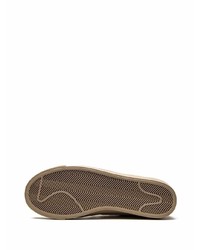Мужские светло-коричневые кожаные низкие кеды со змеиным рисунком от Nike