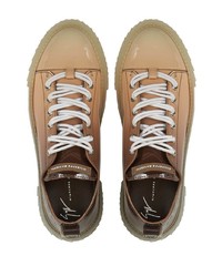 Мужские светло-коричневые кожаные низкие кеды от Giuseppe Zanotti