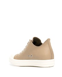 Мужские светло-коричневые кожаные низкие кеды от Rick Owens