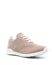 Мужские светло-коричневые кожаные низкие кеды от Kiton